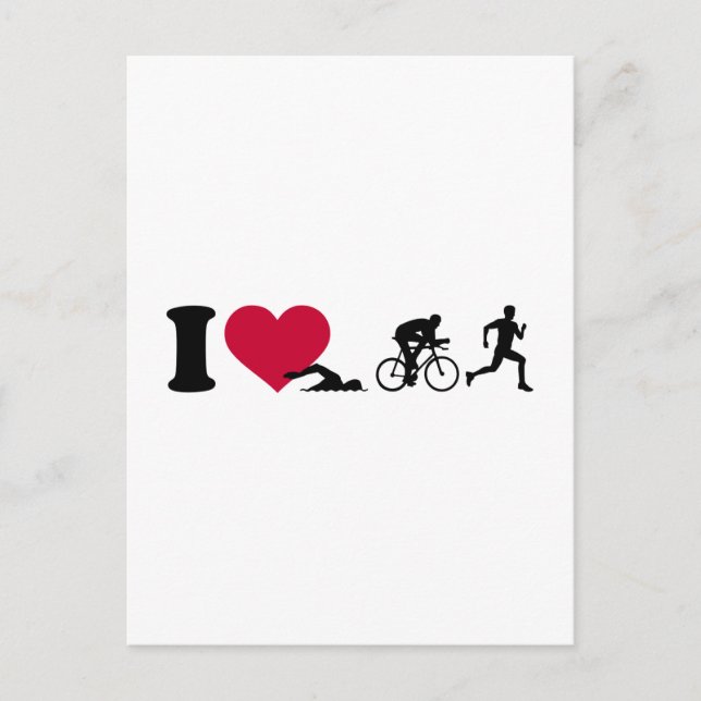 I Liebe Triathlon Postkarte (Vorderseite)