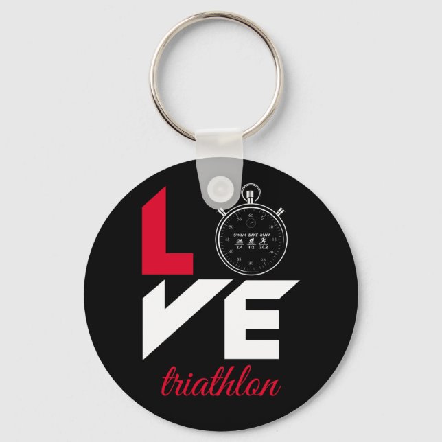I Liebe Triathlon Schlüsselanhänger (Vorderseite)