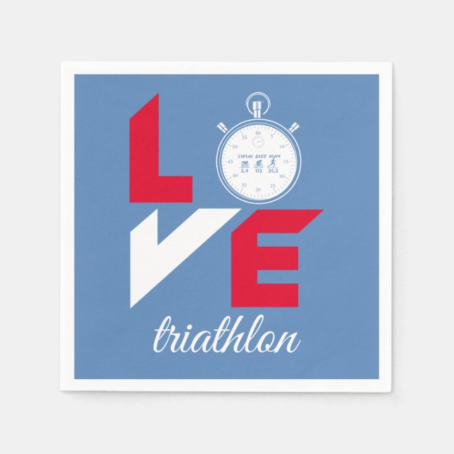 I Liebe Triathlon Serviette (Vorderseite)