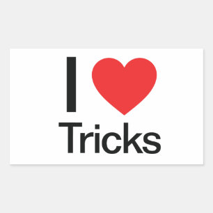 I Liebe Tricks Rechteckiger Aufkleber