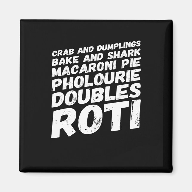 I Liebe Trinidad und Tobago Food T - Shirt Magnet (Vorne)