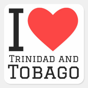 I Liebe Trinidad und Tobago Quadratischer Aufkleber