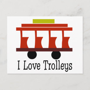 I Liebe Trolleys Postkarte
