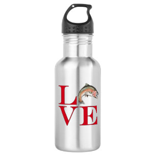 I Liebe Trout Edelstahlflasche