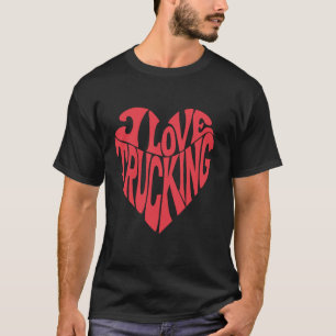 I Liebe Trucking u2013 Retro Truck Driver Design T-Shirt