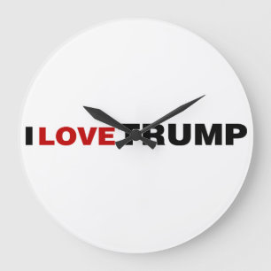 I Liebe Trump Große Wanduhr