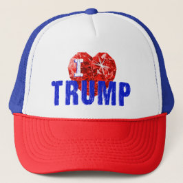 I Liebe Trump Red White und Blue Trucker Hat Truckerkappe