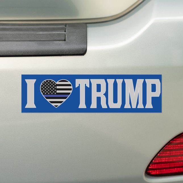I Liebe Trump US Flag Thin Blue Line Pro Trump Autoaufkleber (Auf Auto)