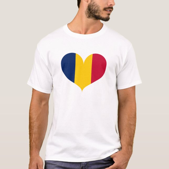 I Liebe Tschad-Flagge T-Shirt (Vorderseite)