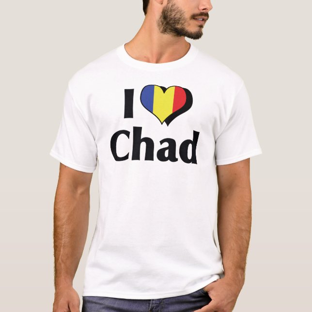 I Liebe Tschad-Flagge T-Shirt (Vorderseite)