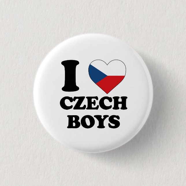 I Liebe Tschechische Jungs Button (Vorderseite)