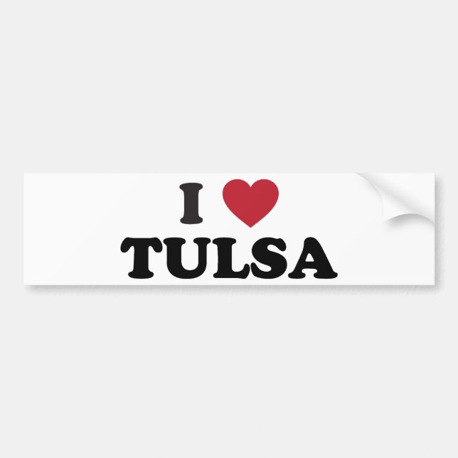 I Liebe Tulsa Oklahoma Autoaufkleber (Vorne)