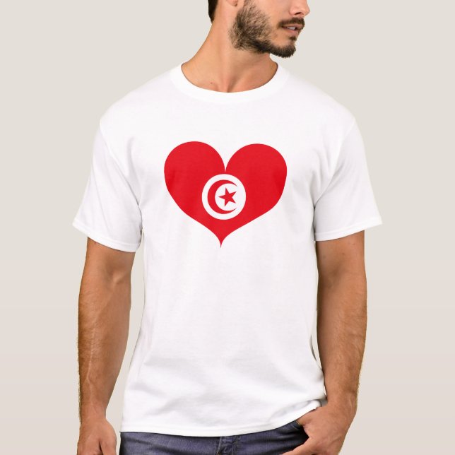 I Liebe Tunesien - Flagge T-Shirt (Vorderseite)