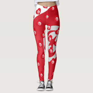 I Liebe Tunesien Tunesische Flagge Herz Muster Fun Leggings