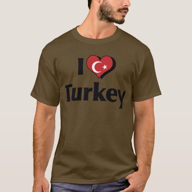 I Liebe Türkei Flaggen-Shirt T-Shirt (Vorderseite)