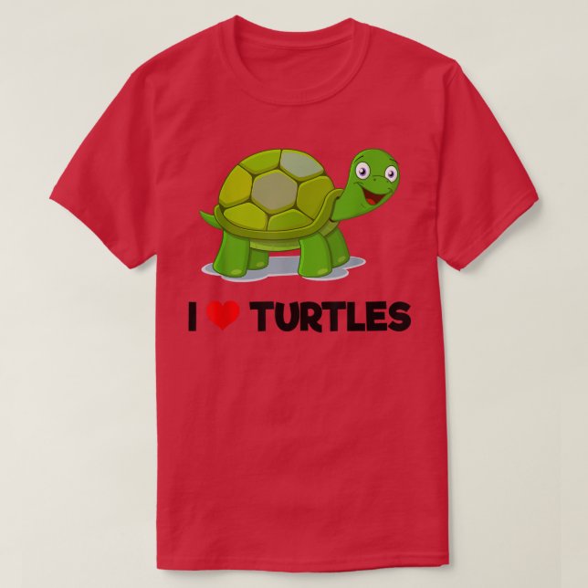 I Liebe Turtles Heart Turtles T-Shirt (Design vorne)