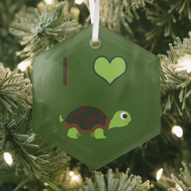 I Liebe Turtles Ornament Aus Glas (Insitu)