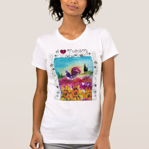 I LIEBE TUSKANIE, SONNENBLUMEN, KUPPEN, SCHWARZE R T-Shirt