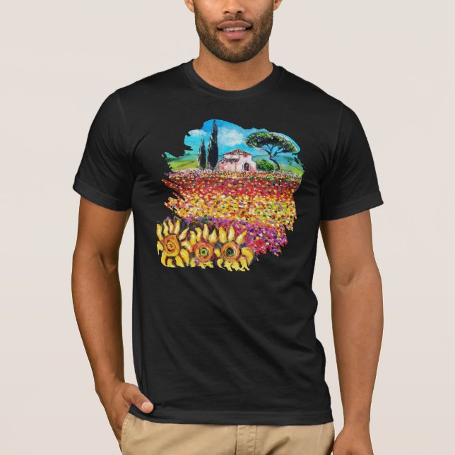 I LIEBE TUSKANIE UND SONNENBLUMEN Toskana Landscha T-Shirt (Vorderseite)