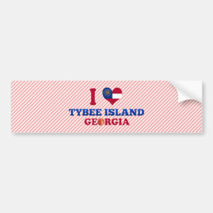 I Liebe Tybee Island, Georgien Autoaufkleber