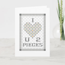 I Liebe U 2 Stücke Gruß-Karten- Karte