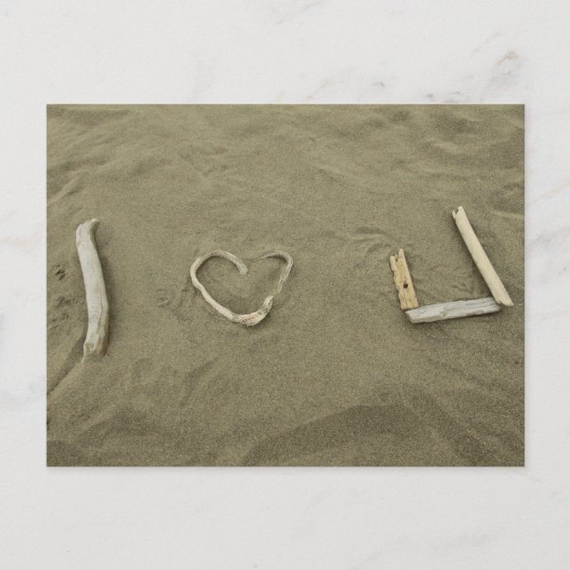 I Liebe U am Strand Postkarte (Vorderseite)
