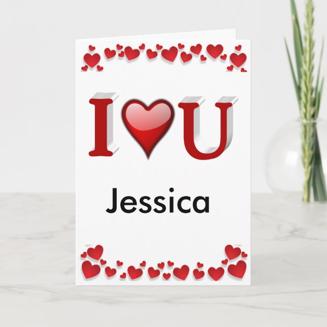 I Liebe U Benutzerdefinierter Valentinstag Karte (Vorderseite)