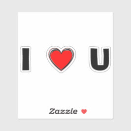 I LIEBE U "HERZ" AUFKLEBER