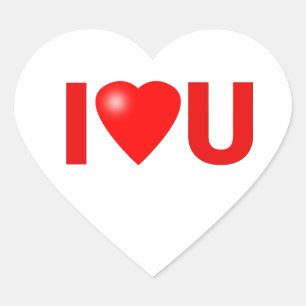 I LIEBE U Herz-Aufkleber