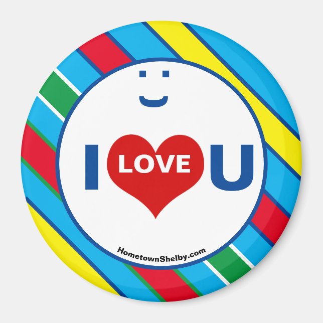 I LIEBE U Multi color Kühlschrank Magnet (Vorne)