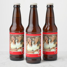 I Liebe U, Niedliche Herzen - Benutzerdefiniertes  Bierflaschenetikett