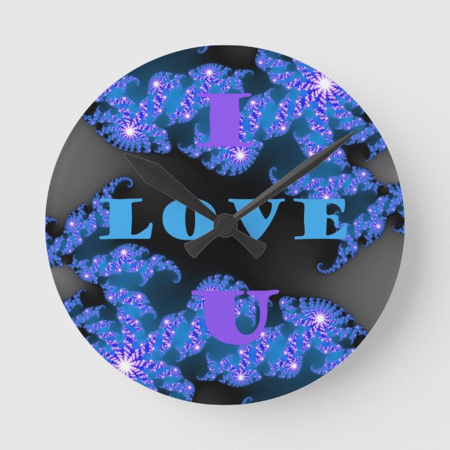 I Liebe U.png Runde Wanduhr (Vorderseite)