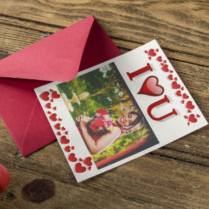 I Liebe U Rotes Valentinstag Foto Karte