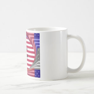 I Liebe U.S.A. Swirl: Patriotische Herzkunst Print Kaffeetasse