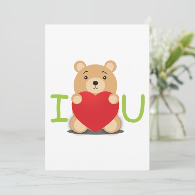 I Liebe U Taddy Feiertagskarte (Stehend Vorderseite)