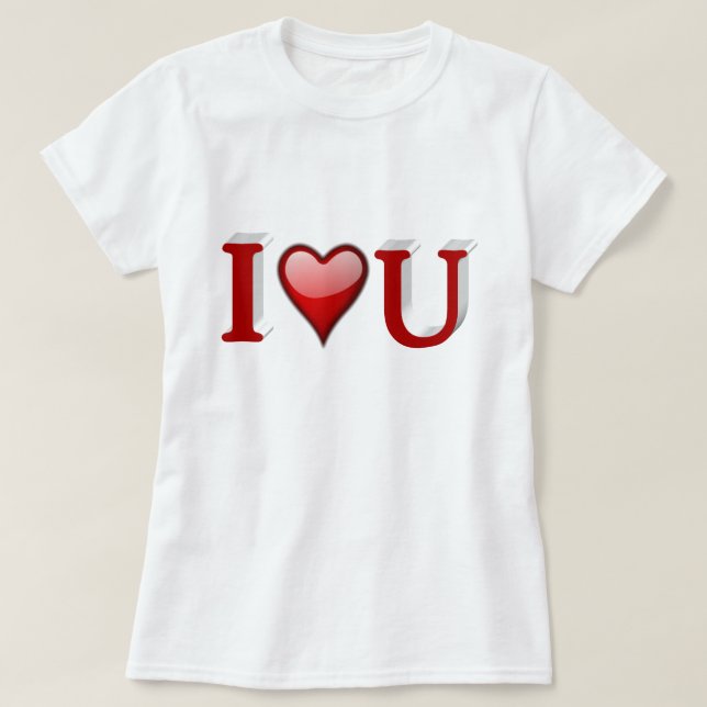 I Liebe U Valentinstag Red T-Shirt (Design vorne)