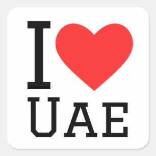 I Liebe uae Quadratischer Aufkleber