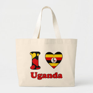 I Liebe Uganda Jumbo Stoffbeutel