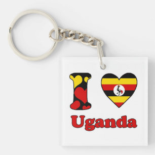 I Liebe Uganda Schlüsselanhänger
