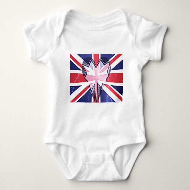 "I Liebe UK" Art Print Baby Strampler (Vorderseite)