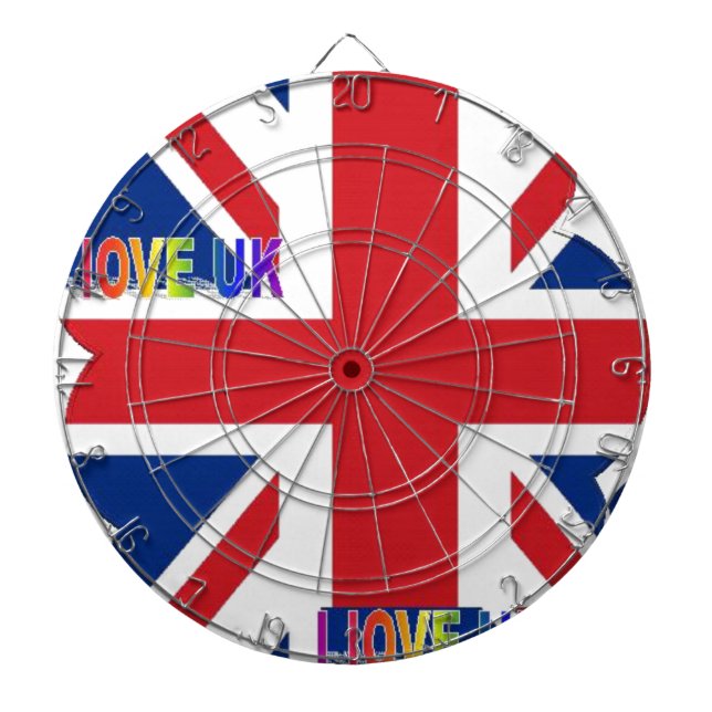 I Liebe UK Art Print Dartscheibe (vorne)