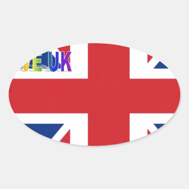 I Liebe UK Art Print Ovaler Aufkleber (Vorderseite)