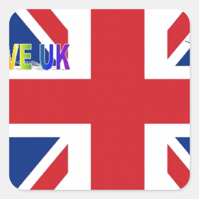 I Liebe UK Art Print Quadratischer Aufkleber (Vorderseite)