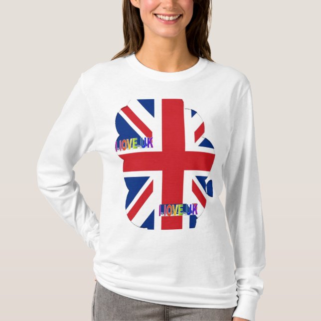 I Liebe UK Art Print T-Shirt (Vorderseite)