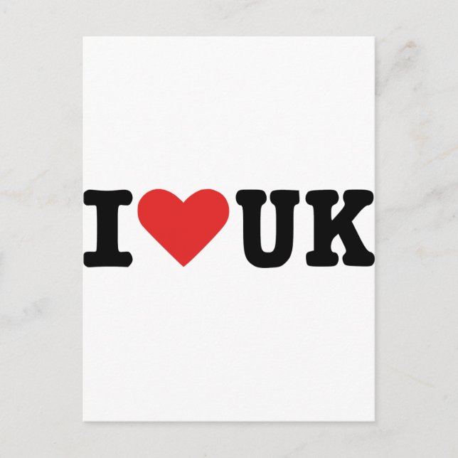 I LIEBE UK POSTKARTE (Vorderseite)