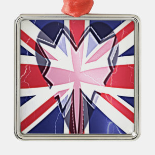 I LIEBE UK SILBERNES ORNAMENT