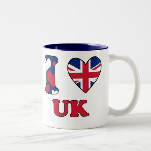 I LIEBE UK ZWEIFARBIGE TASSE