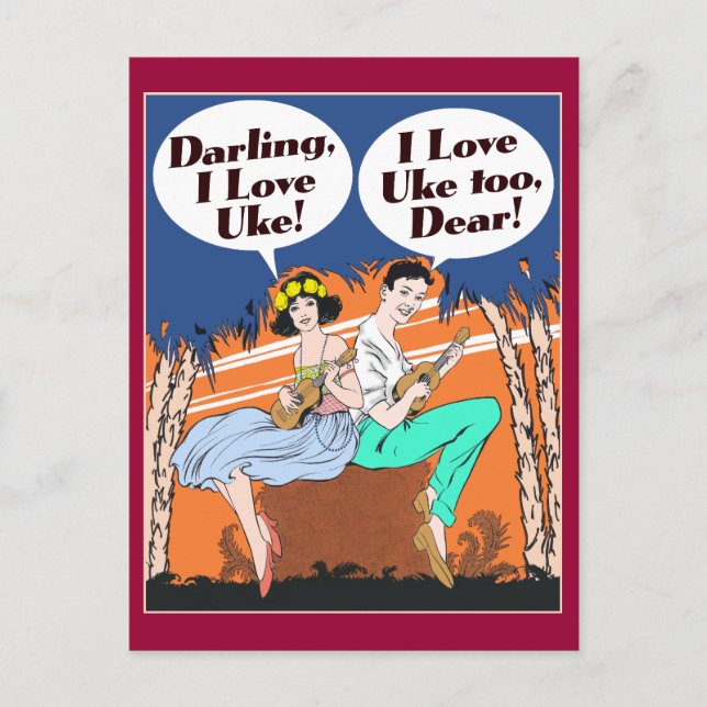 I Liebe Uke Postcard Postkarte (Vorderseite)