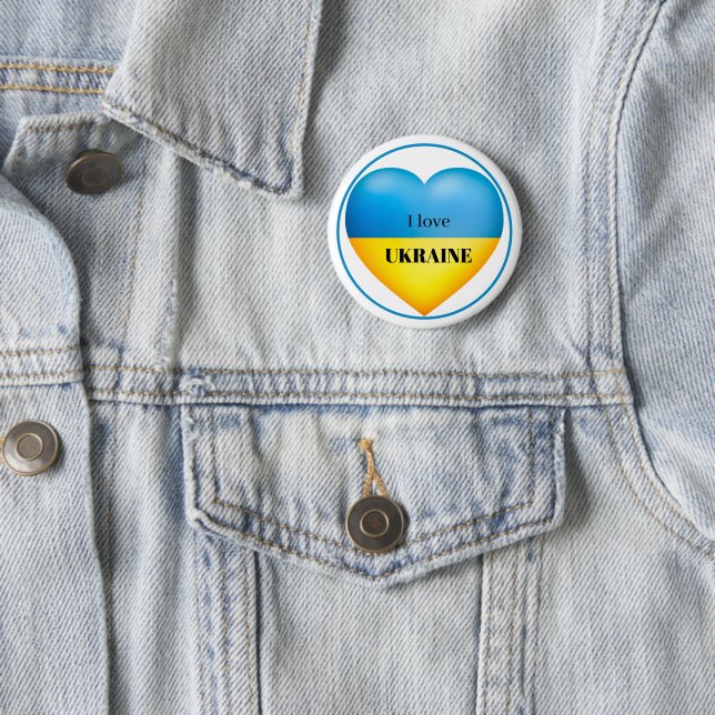I Liebe Ukraine Blauer Gelber Button Button (Beispiel)