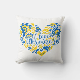 I. Liebe Ukraine inspirierendes Zitatherz Kissen